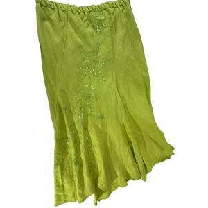 "Sarah Spencer" Linen Embroidered Sequin Skirt Asymmetrical 18W‎ Fairy Whimsical